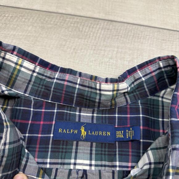 Polo Ralph Lauren 3XLT Red Black Plaid Shirt Long Sleeve Classic Fit Button Down - Picture 3 of 8